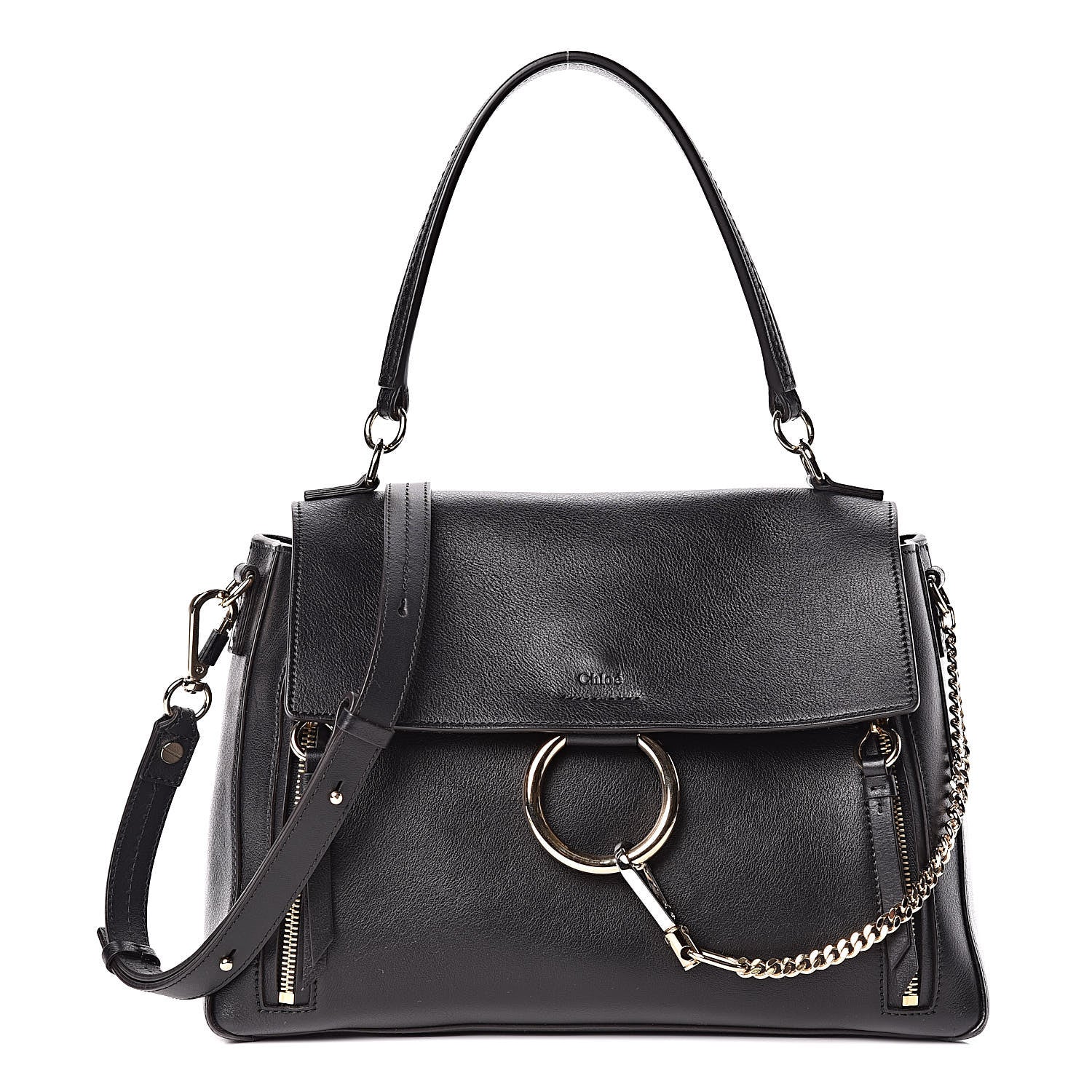 Chloe Calfskin Medium Faye Day Shoulder Bag Black 1 of 10