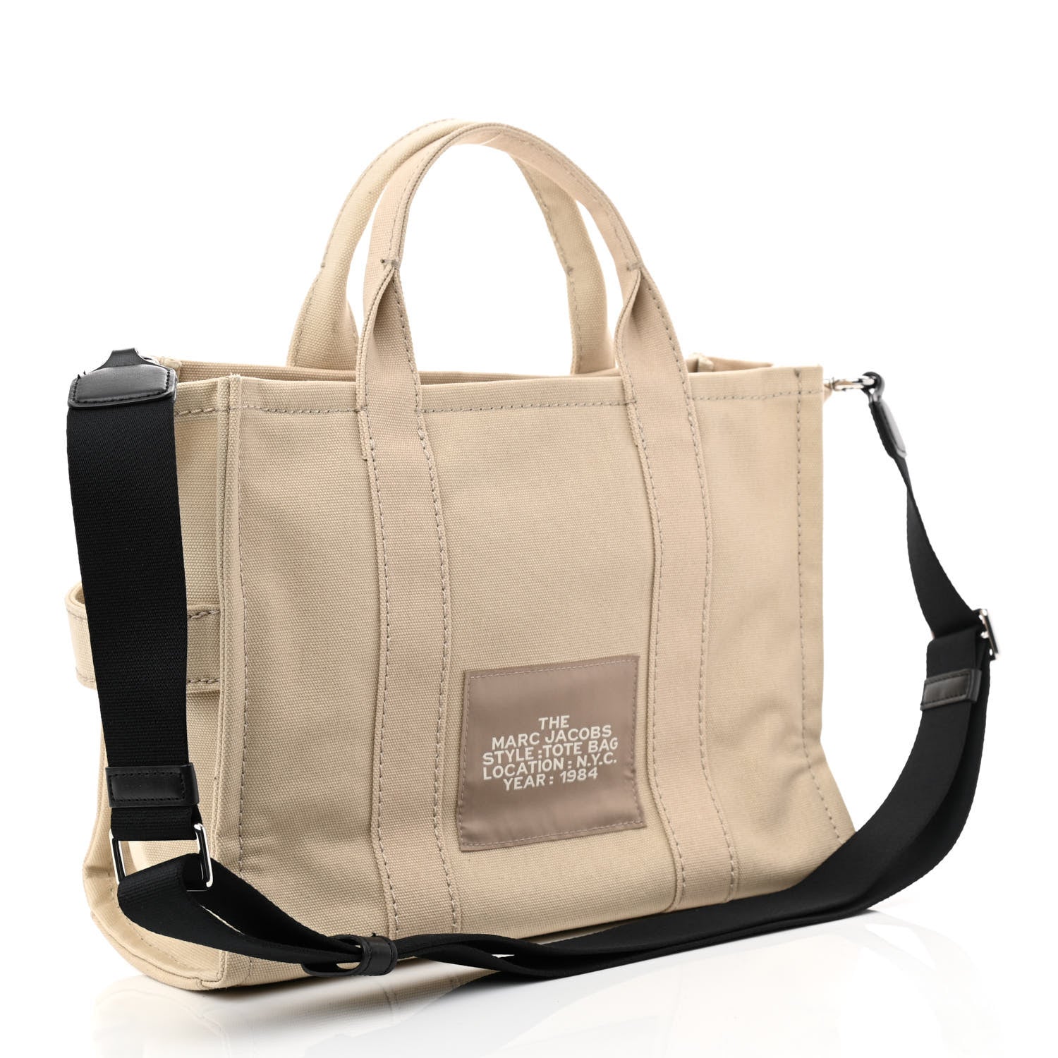 Marc Jacobs Cotton Canvas Medium The Traveler Tote Bag Beige 3 of 15