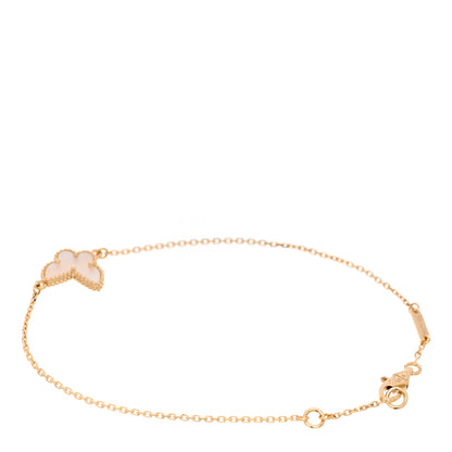 Van Cleef & Arpels 18K Yellow Gold Mother of Pearl Sweet Alhambra Butterfly Bracelet 2 of 4