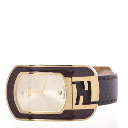 Fendi Stainless Steel Calfskin Diamond Enamel 29mm Chameleon Quartz Watch 3 of 12