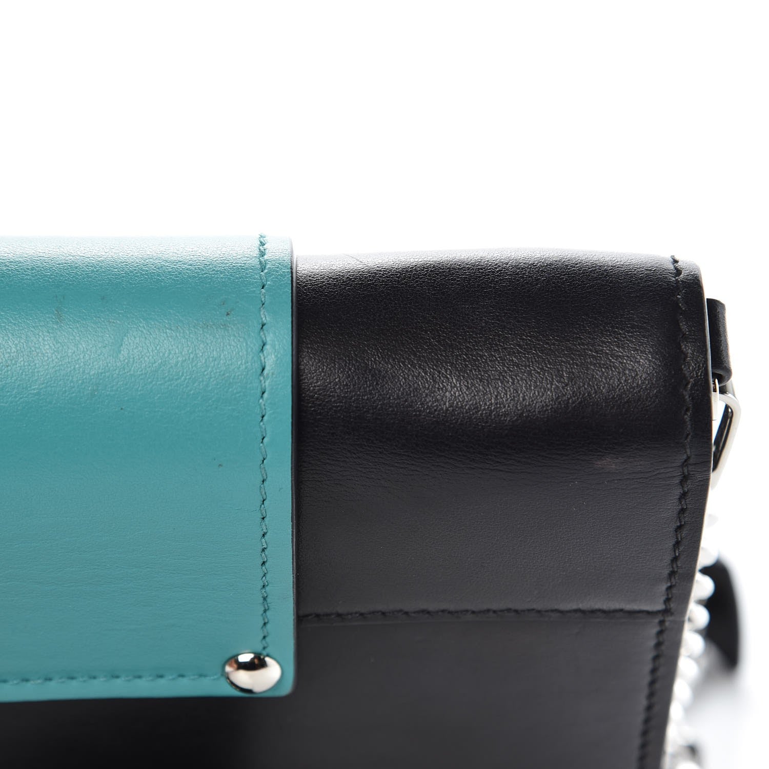 Prada City Calf Crystal Embellished Ribbon Bag Nero Black Jade 14 of 14