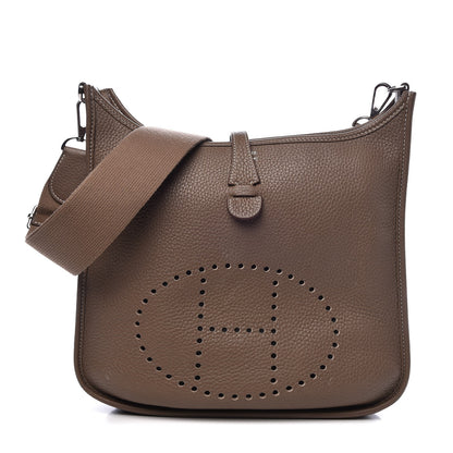 Hermes Taurillon Clemence Evelyne III PM Etoupe 1 of 12