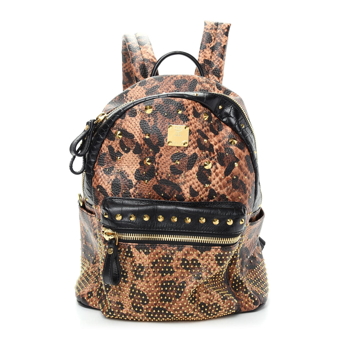 Visetos Leopard Print Studded Small Stark Backpack
