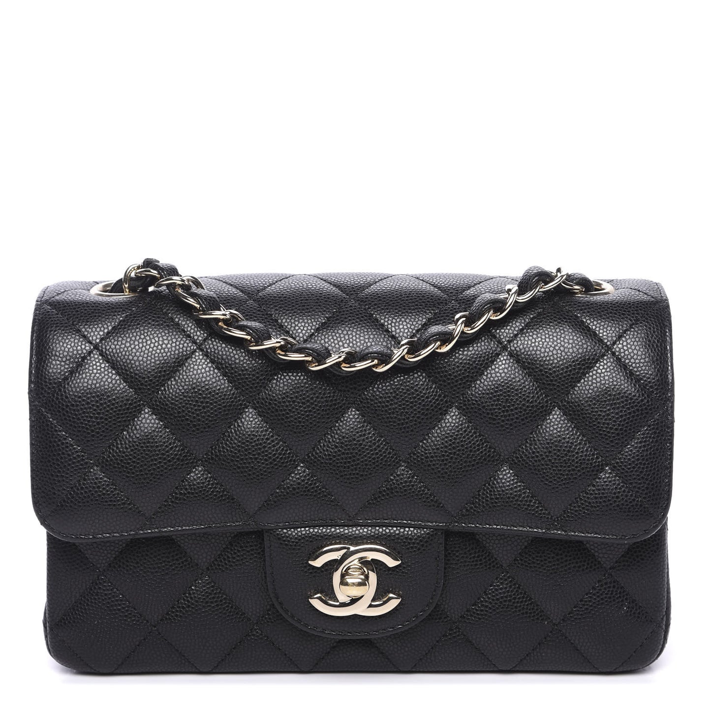Caviar Quilted Mini Rectangular Flap Black