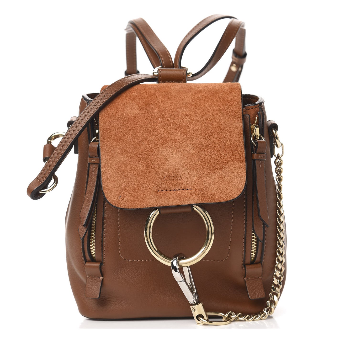 Suede Calfskin Mini Faye Backpack Tan