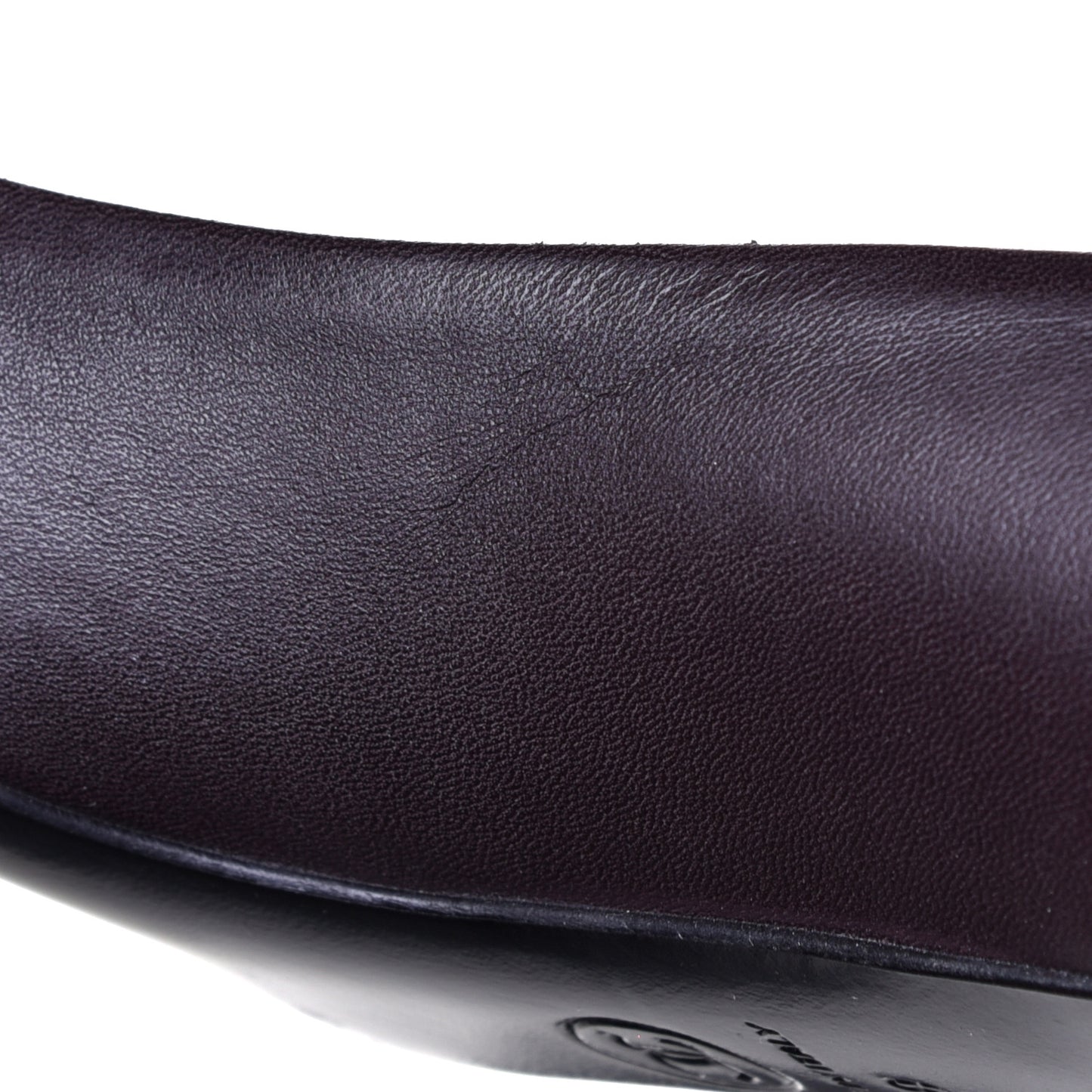 Lambskin CC Cap Toe Pumps 38 Dark Brown Black
