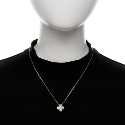 Van Cleef & Arpels 18K Rose Gold Gray Mother of Pearl Vintage Alhambra Pendant Necklace 2 of 6
