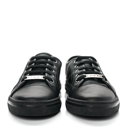 Gucci Calfskin Miro Soft Womens Lace Up Sneakers 37 Black 2 of 7