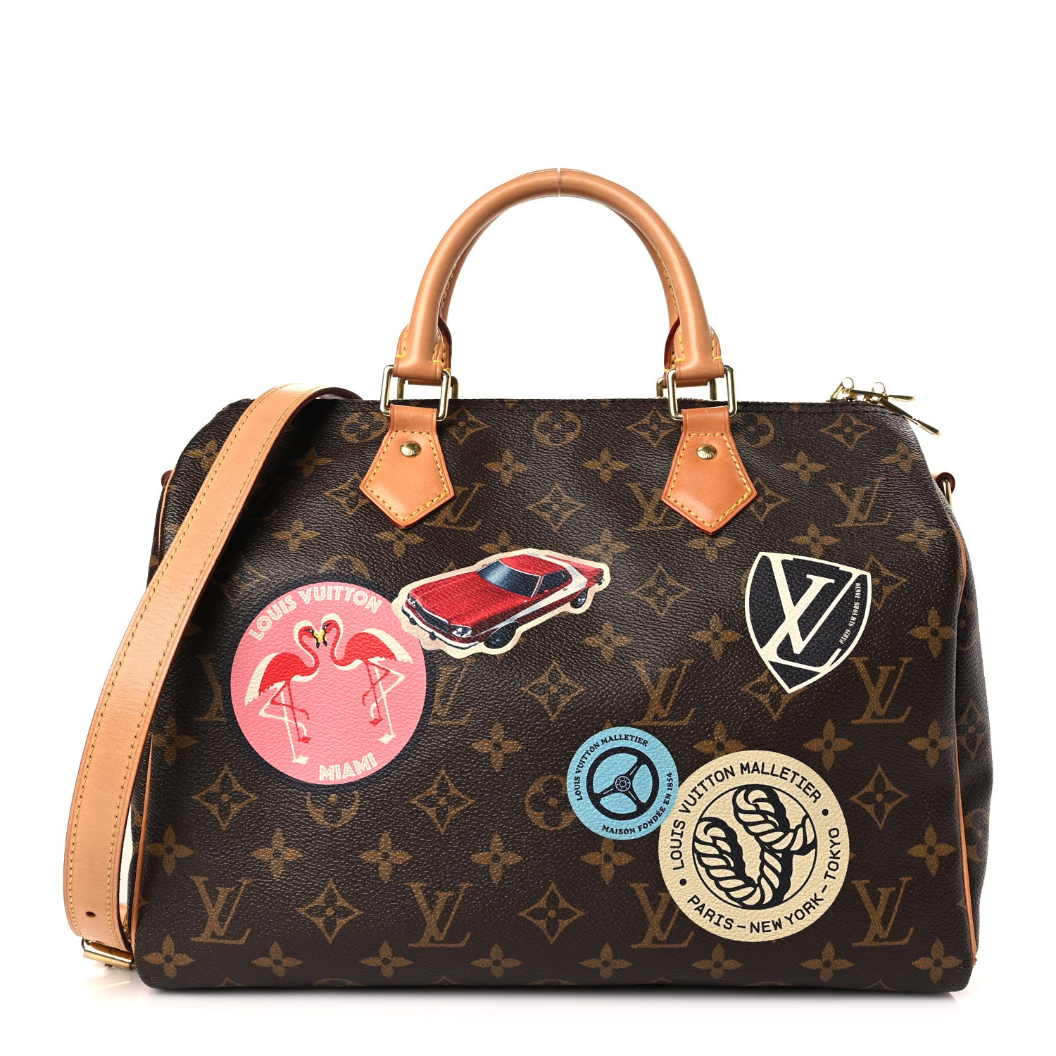 Louis Vuitton Monogram World Tour Speedy Bandouliere 30 1 of 8