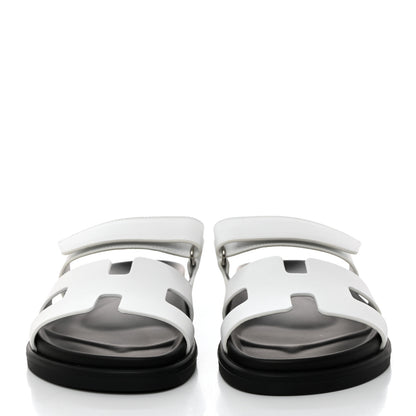 Hermes Calfskin Womens Chypre Sandals 38 White 2 of 9