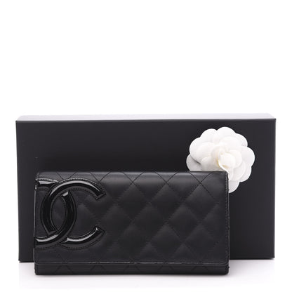 Chanel Calfskin Quilted Cambon Gusset Flap Wallet Black 11 of 11