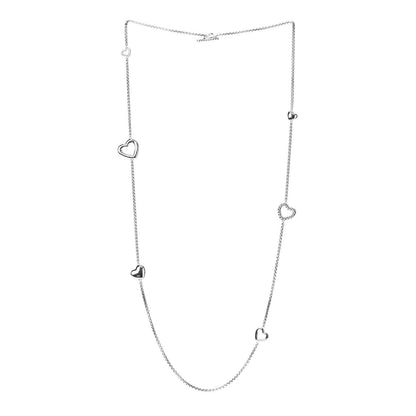 David Yurman Sterling Silver Cable Heart Chain Necklace 2 of 5