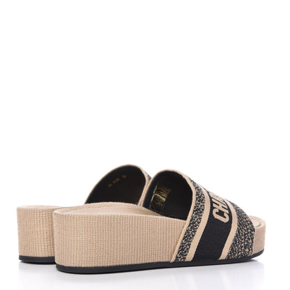 Christian Dior Oblique D-Way Platform Sandal 39 Black Creme 4 of 9