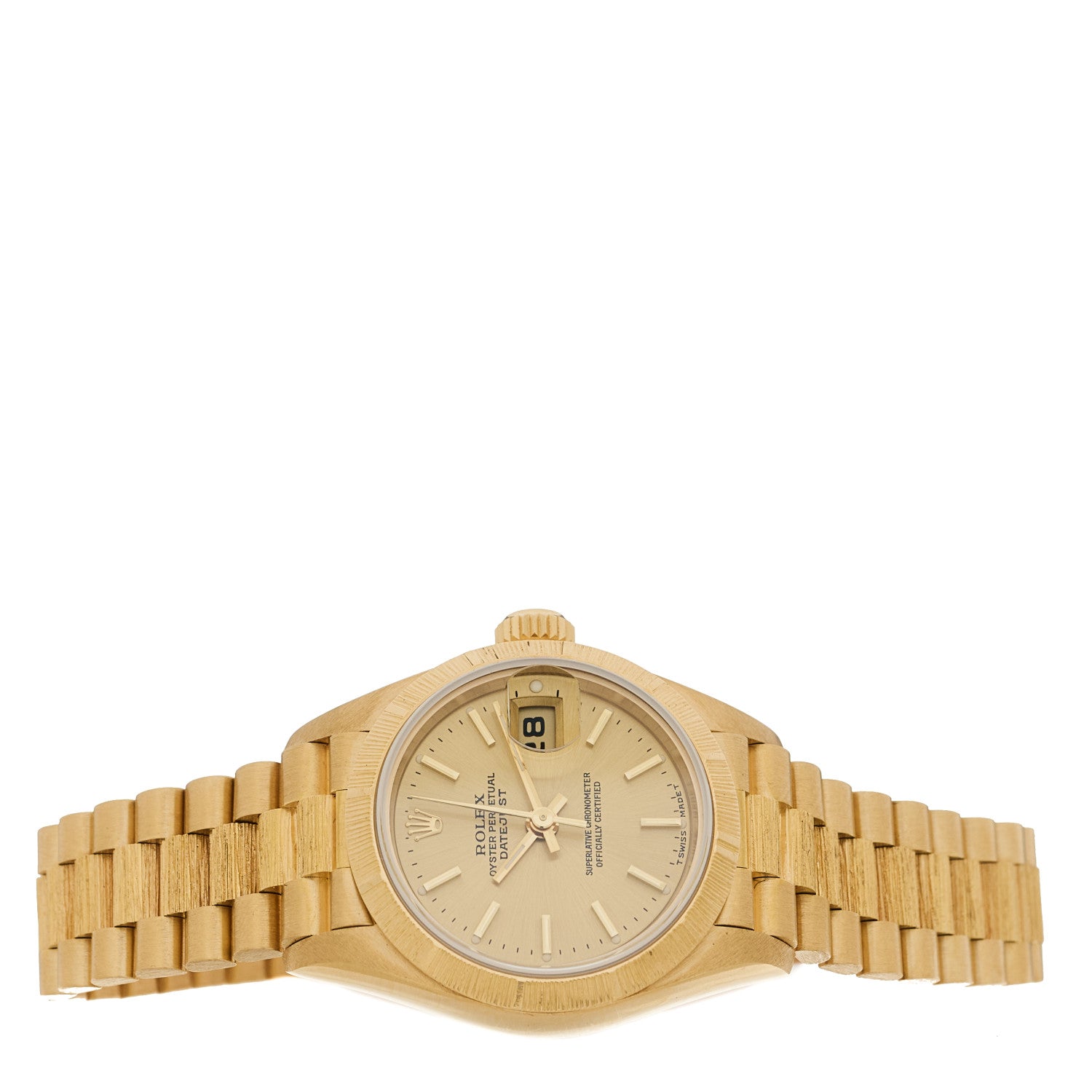 Rolex 18K Yellow Gold 26mm Datejust President Watch Champagne 69278 2 of 4