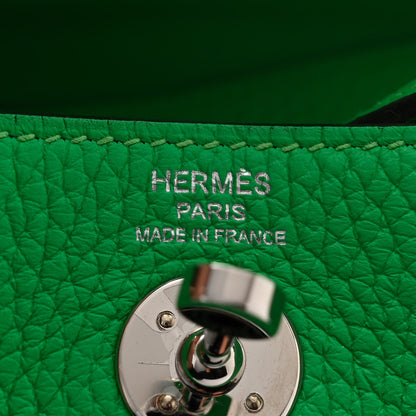 Hermes Taurillon Clemence Mini Lindy 20 Vert Comics 6 of 10