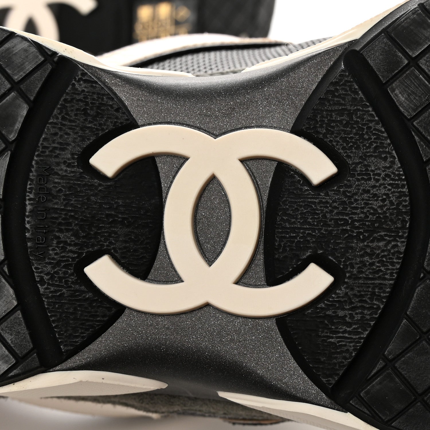 Chanel Mesh Suede Calfskin Womens CC Sneakers 37.5 Grey 7 of 14