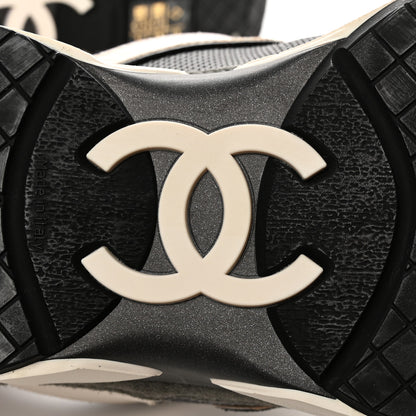 Chanel Mesh Suede Calfskin Womens CC Sneakers 37.5 Grey 7 of 14