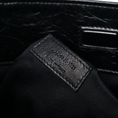 Saint Laurent Crinkled Calfskin Matelasse Monogram Medium Niki Shopper Tote Black 6 of 9