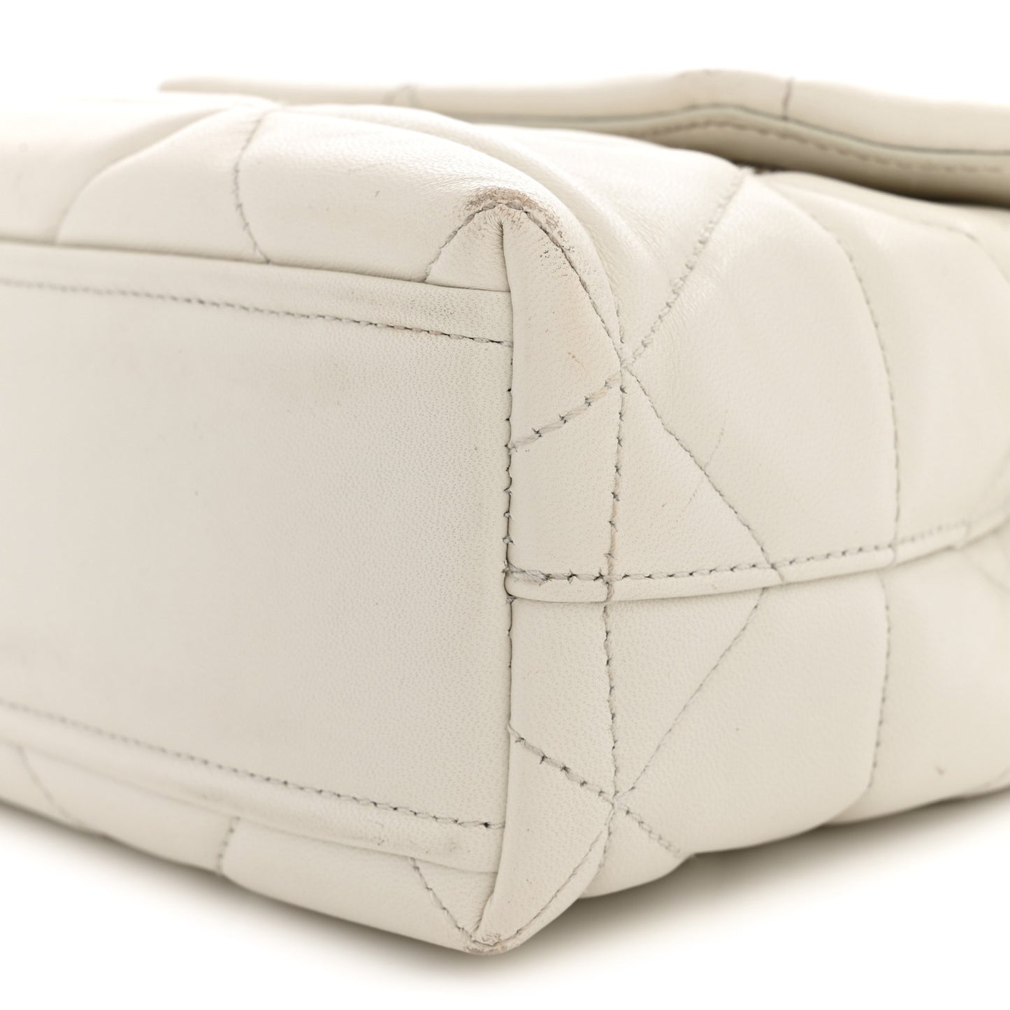 Nappa Triangle Stitched Small Spectrum Bag White