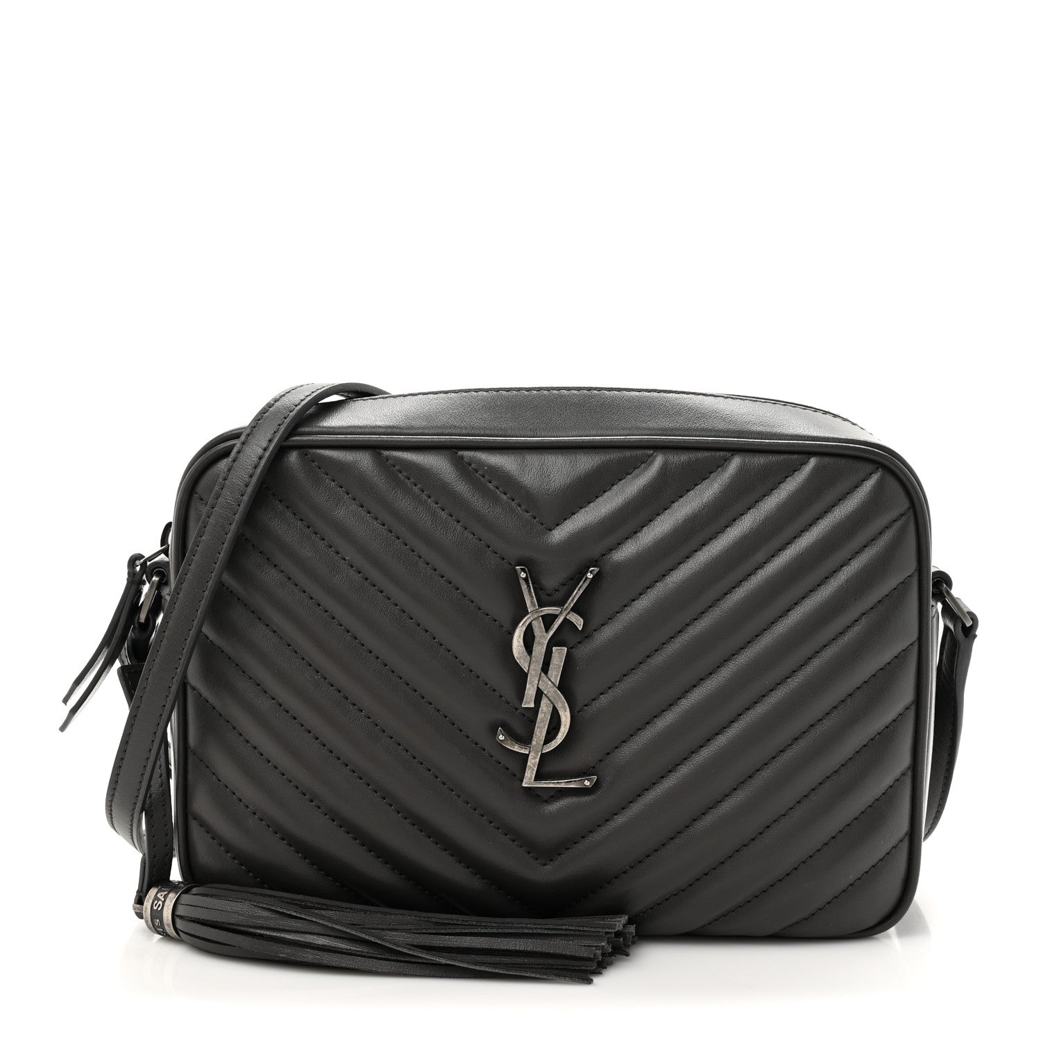 Saint Laurent Calfskin Matelasse Monogram Lou Camera Bag Dark Smog 1 of 12