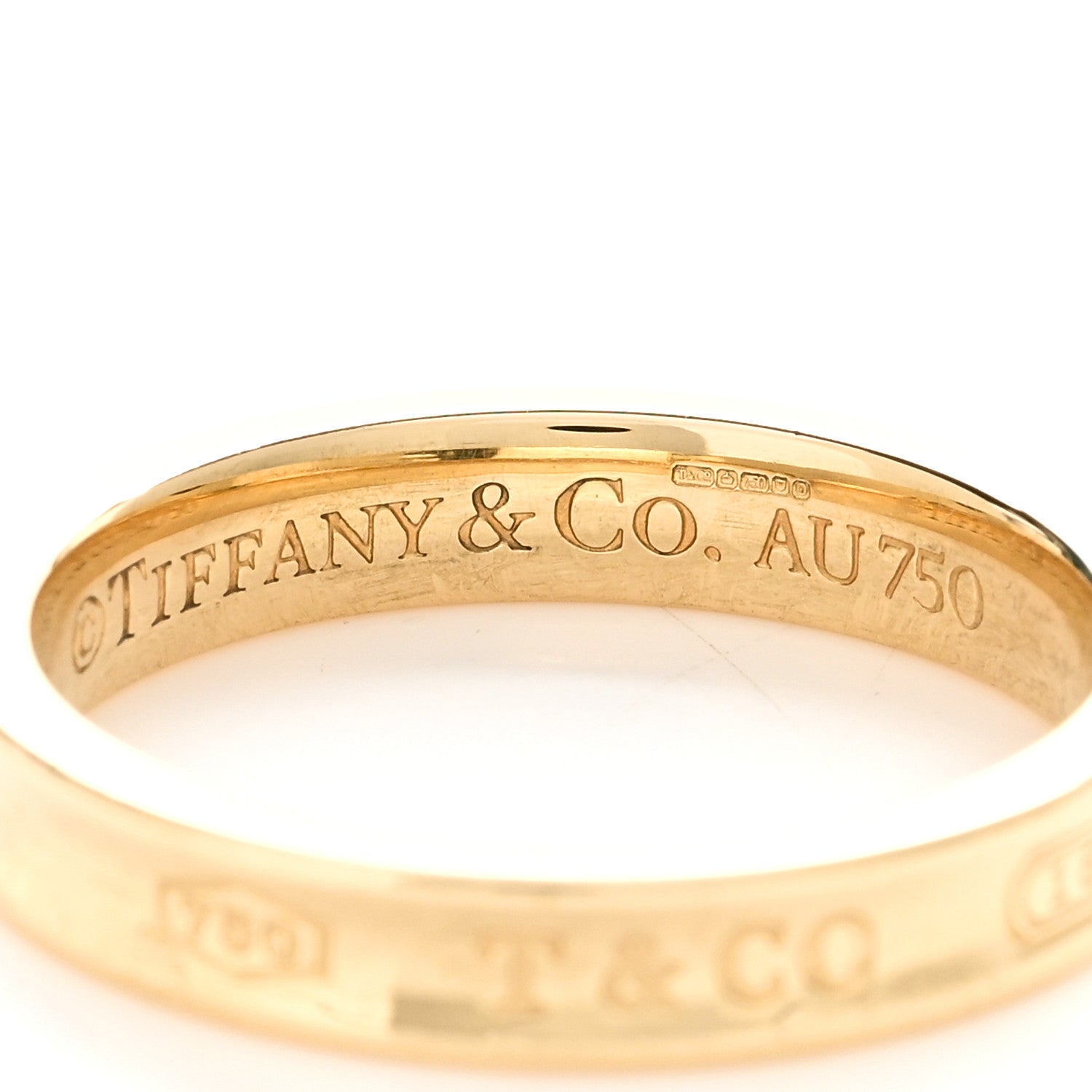 Tiffany 18K Yellow Gold Narrow 1837 Ring 60 9 4 of 4