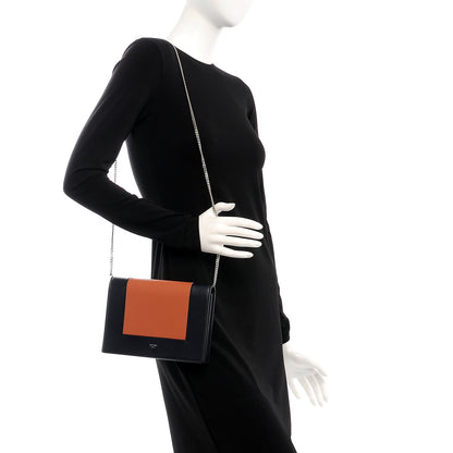 Celine Smooth Lambskin Frame Evening Chain Clutch Terracotta 2 of 8