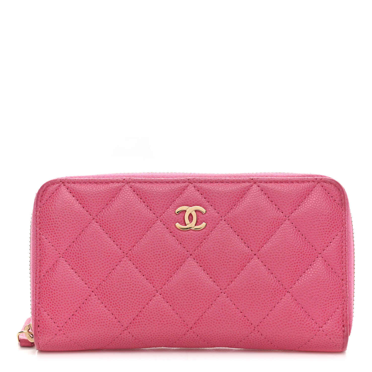 Chanel Caviar Quilted Medium Zip Around Wallet Pink 1 of 8