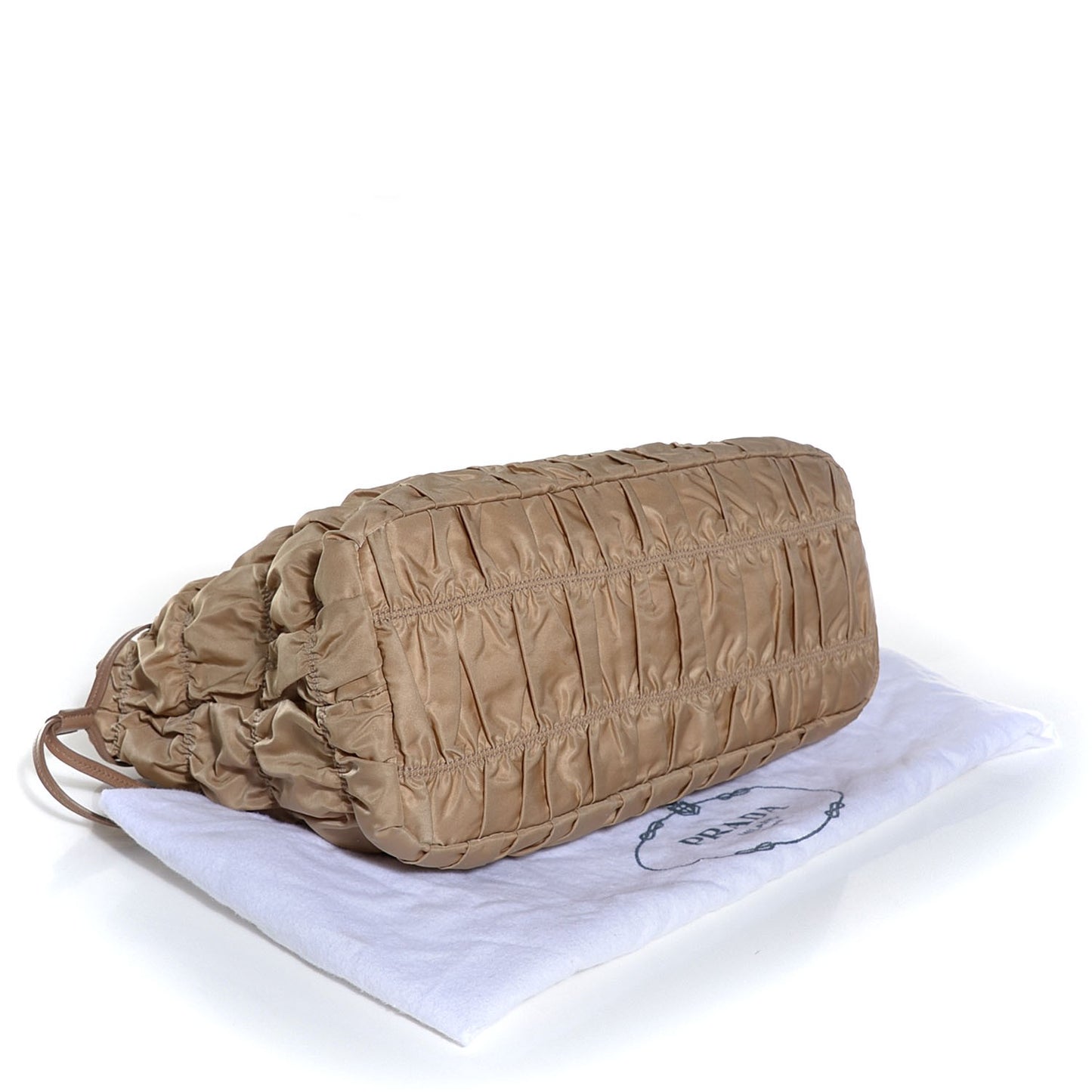 Tessuto Nylon Gaufre Drawstring Tote Cammello