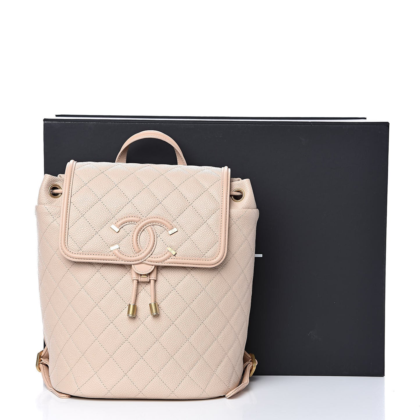 Caviar Quilted Filigree Backpack Beige