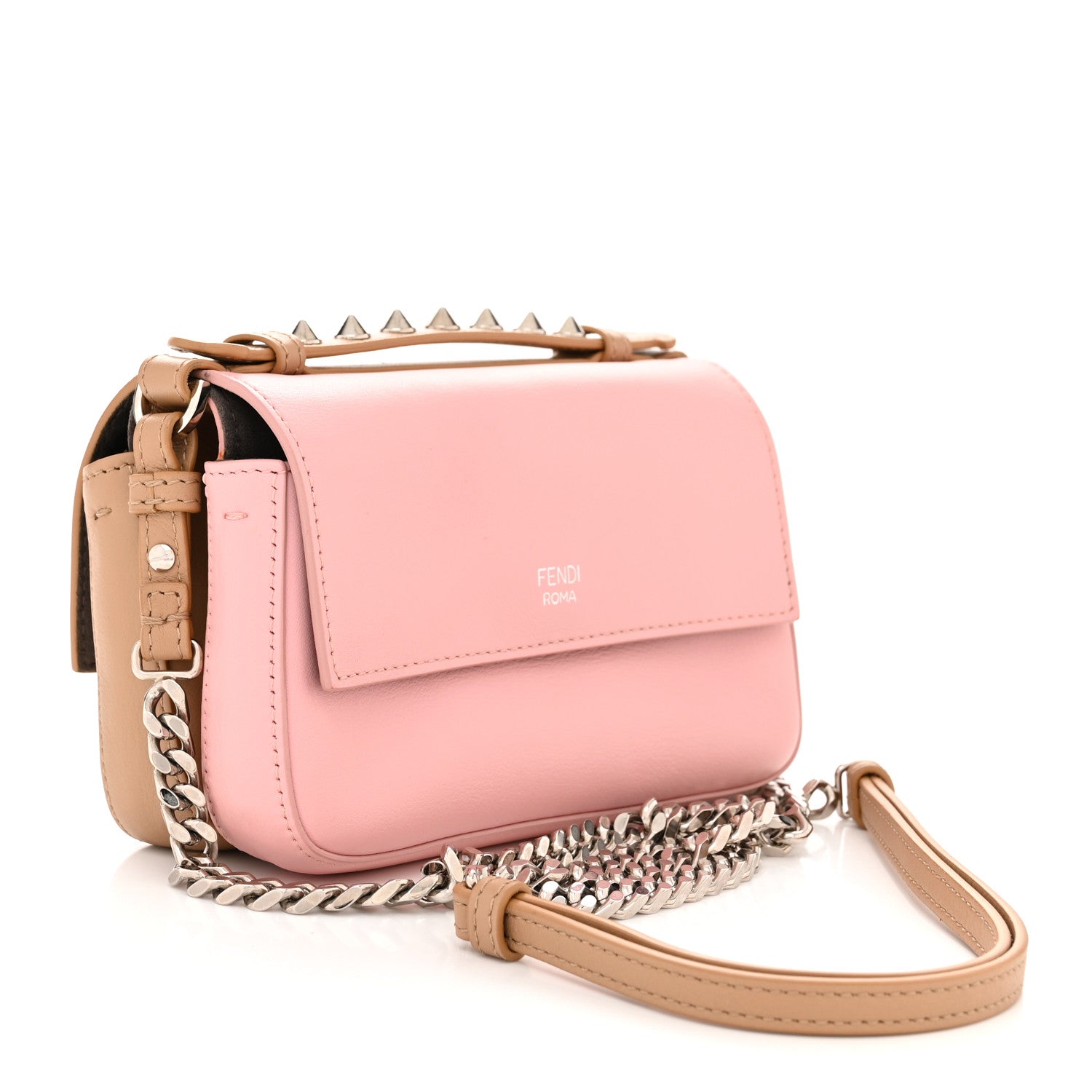 Fendi Vitello Dolce Hypnoteyes Micro Double Baguette Cuoio Bubblegum Multicolor 3 of 14