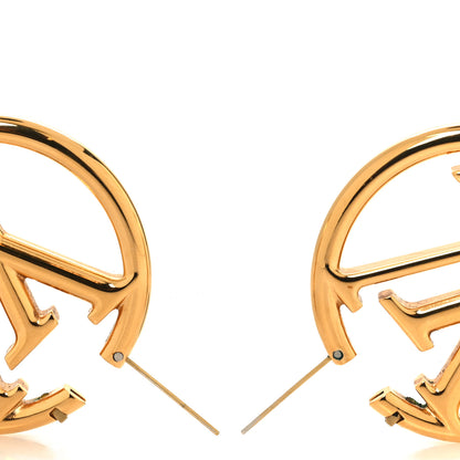 Louis Vuitton Metal Louise Hoop Earrings Gold 3 of 5