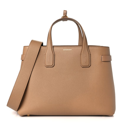 Burberry Derby Calfskin House Check Medium Banner Tote Camel 1 of 7