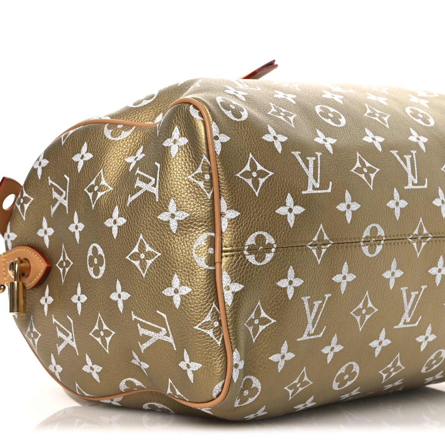 Metallic Calfskin Monogram Speedy P9 Bandouliere 30 Gold Kintsugi