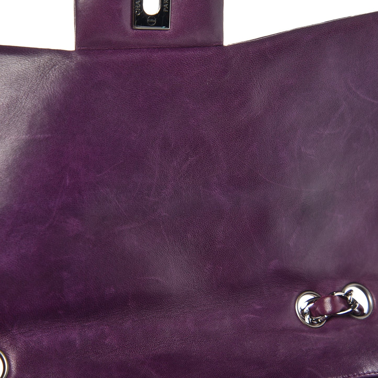 Lambskin Quilted Jumbo Single Flap Dark Violet