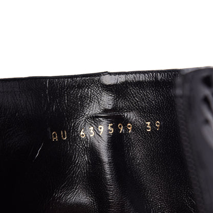 Saint Laurent Alligator Embossed Patent Calfskin Opyum 110 Ankle Boots 39 Black 9 of 10
