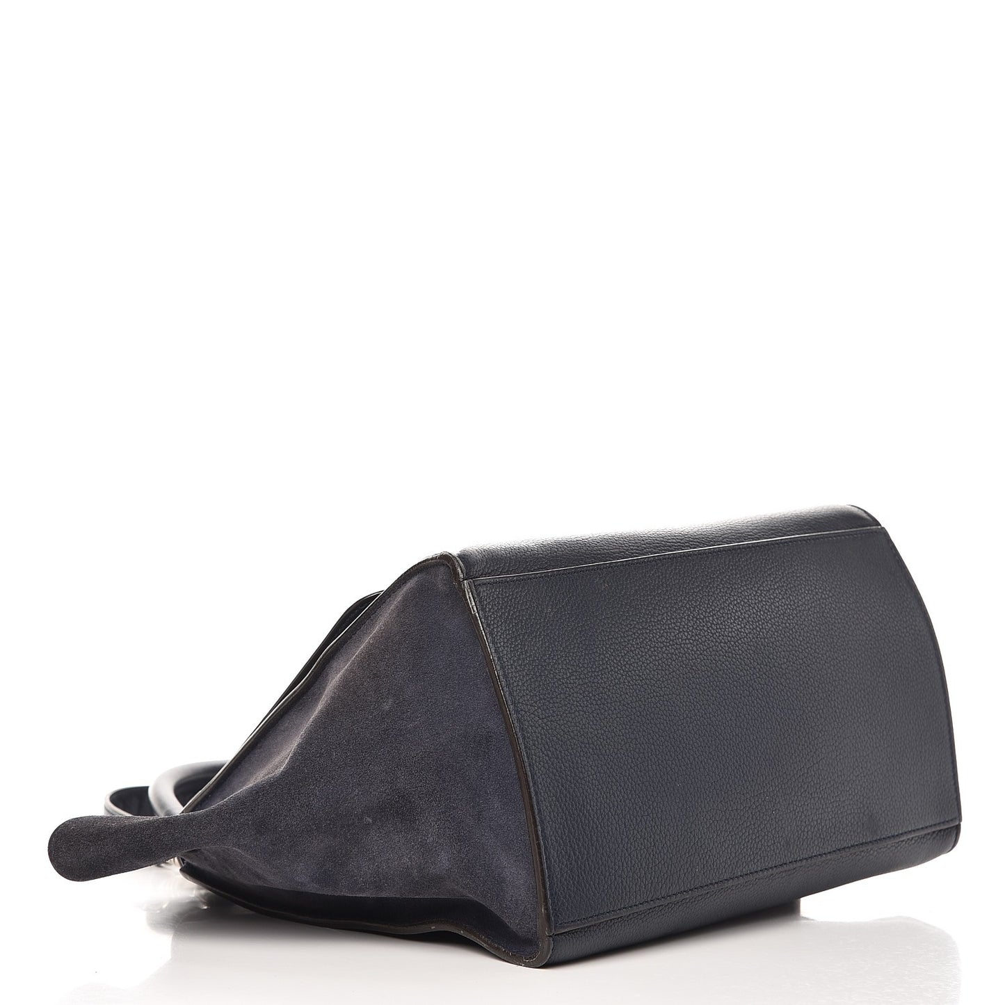 Drummed Calfskin Suede Medium Trapeze Navy
