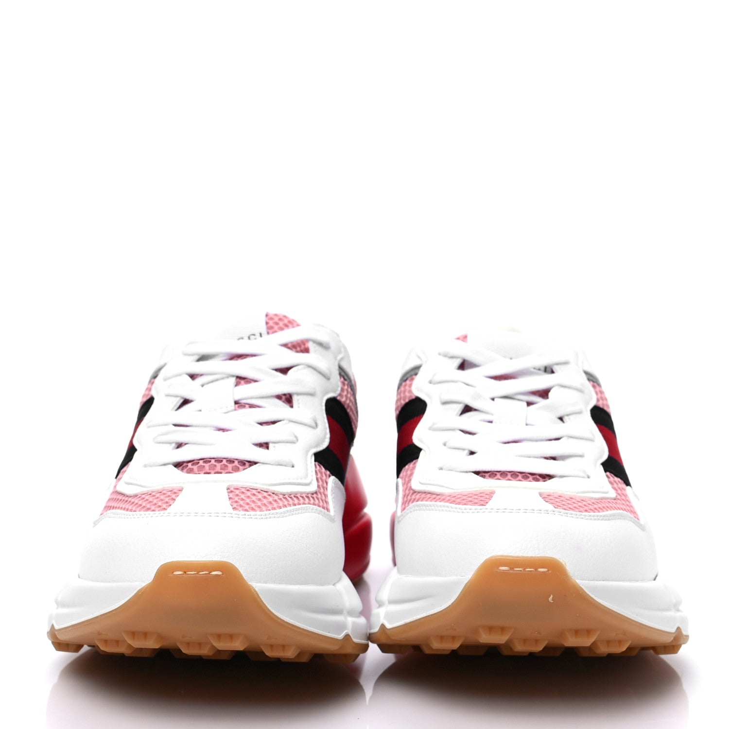Gucci Lavaredo Eco Fabric Mesh Web Womens Rhyton Reflective Sneakers 37 Great White Water Rose Silver 2 of 7