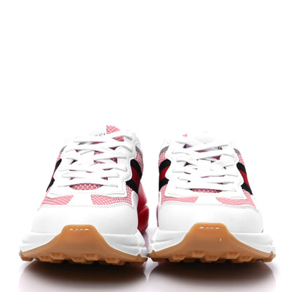Gucci Lavaredo Eco Fabric Mesh Web Womens Rhyton Reflective Sneakers 37 Great White Water Rose Silver 2 of 7