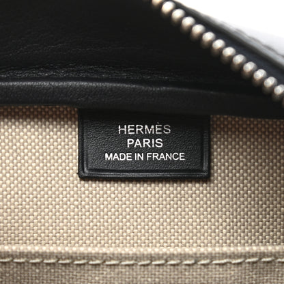 Hermes Cotton Swift Travel Cosmetic Pouch Black 6 of 9