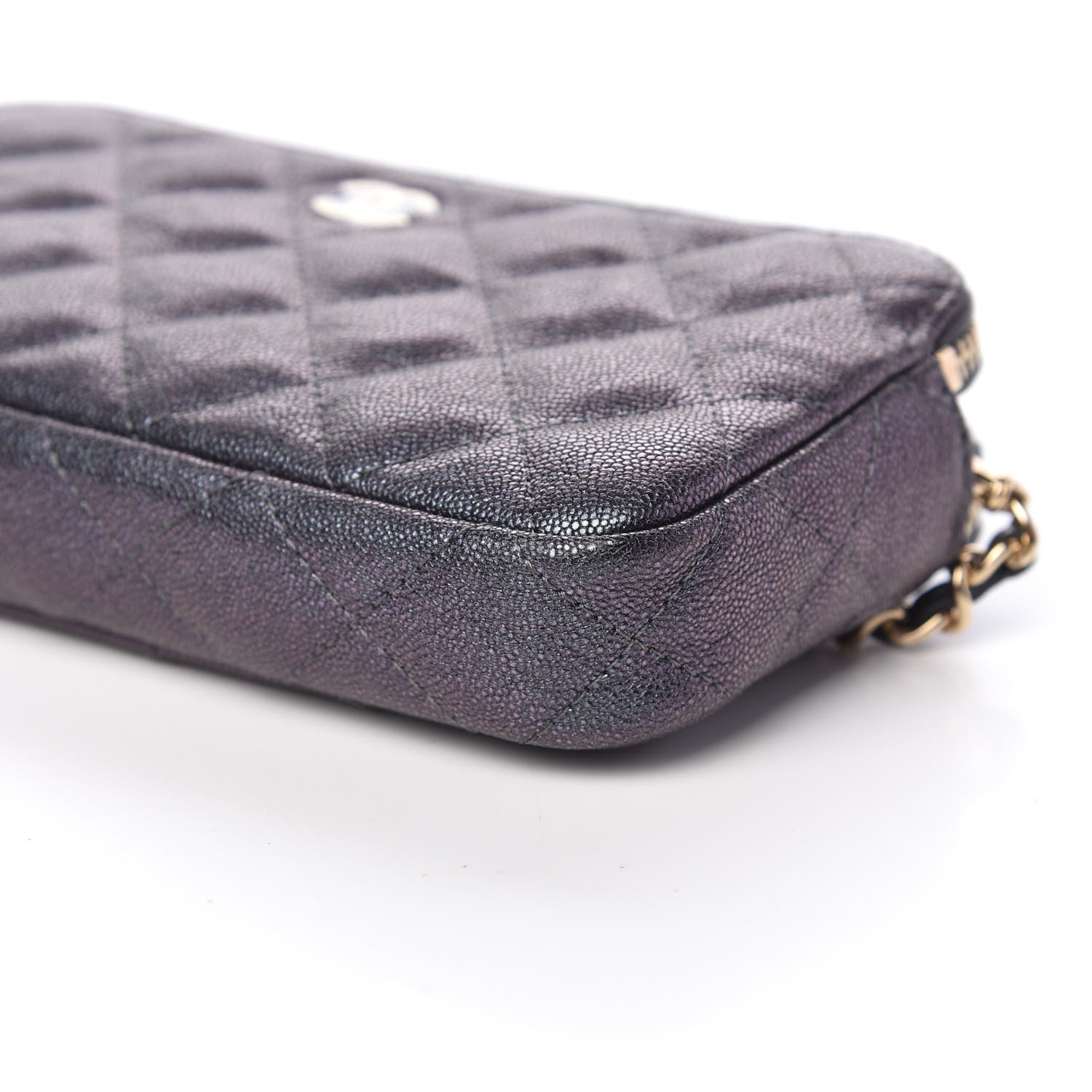 Chanel Iridescent Caviar Quilted Small Clutch With Chain Black 9 of 10