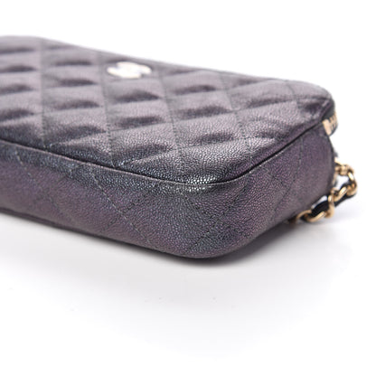 Chanel Iridescent Caviar Quilted Small Clutch With Chain Black 9 of 10