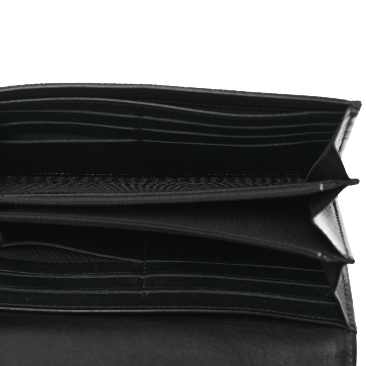 Caviar Timeless CC Large Gusset Flap Wallet Black