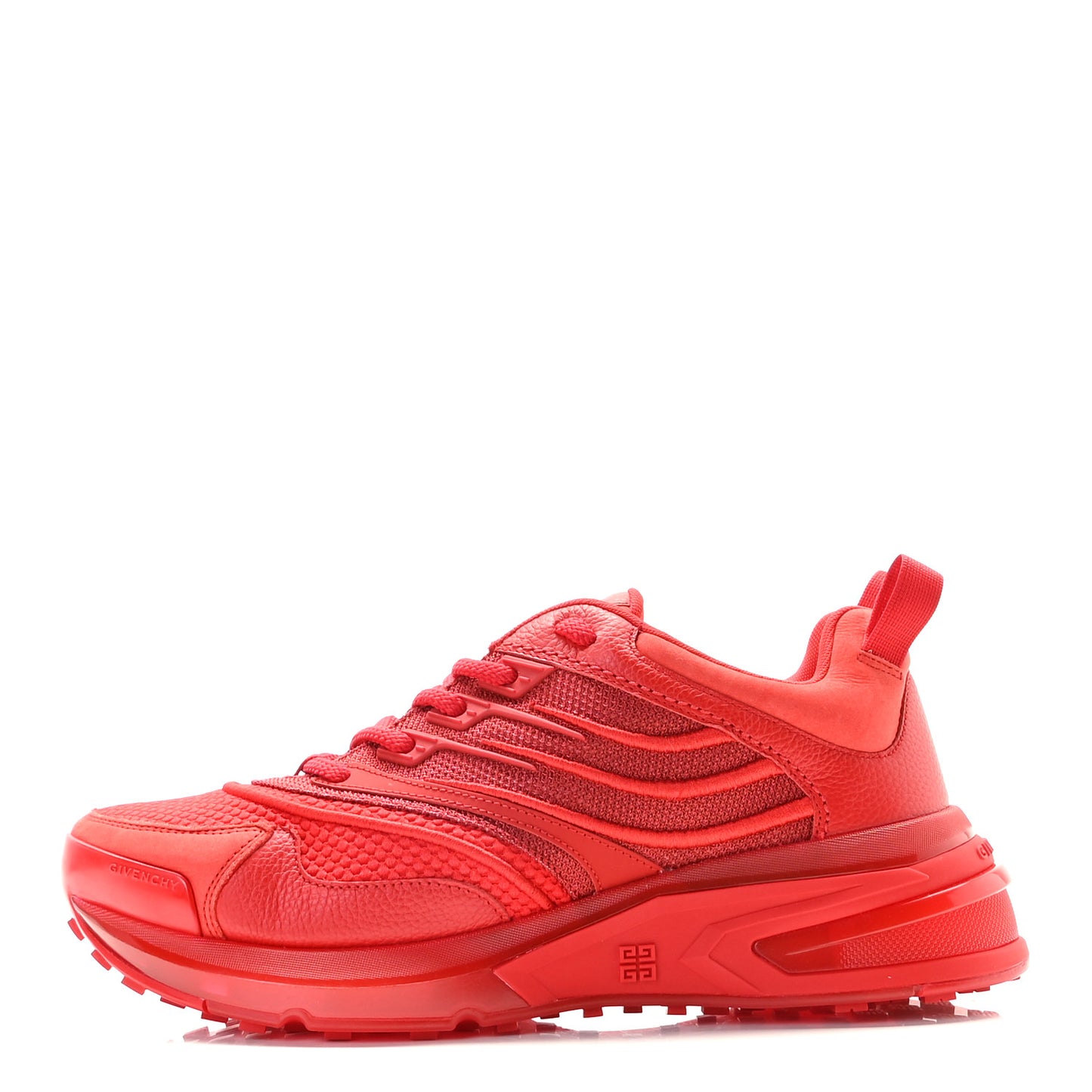 Calfskin Mesh Technical Canvas Mens GIV 1 Sneakers 40 Red