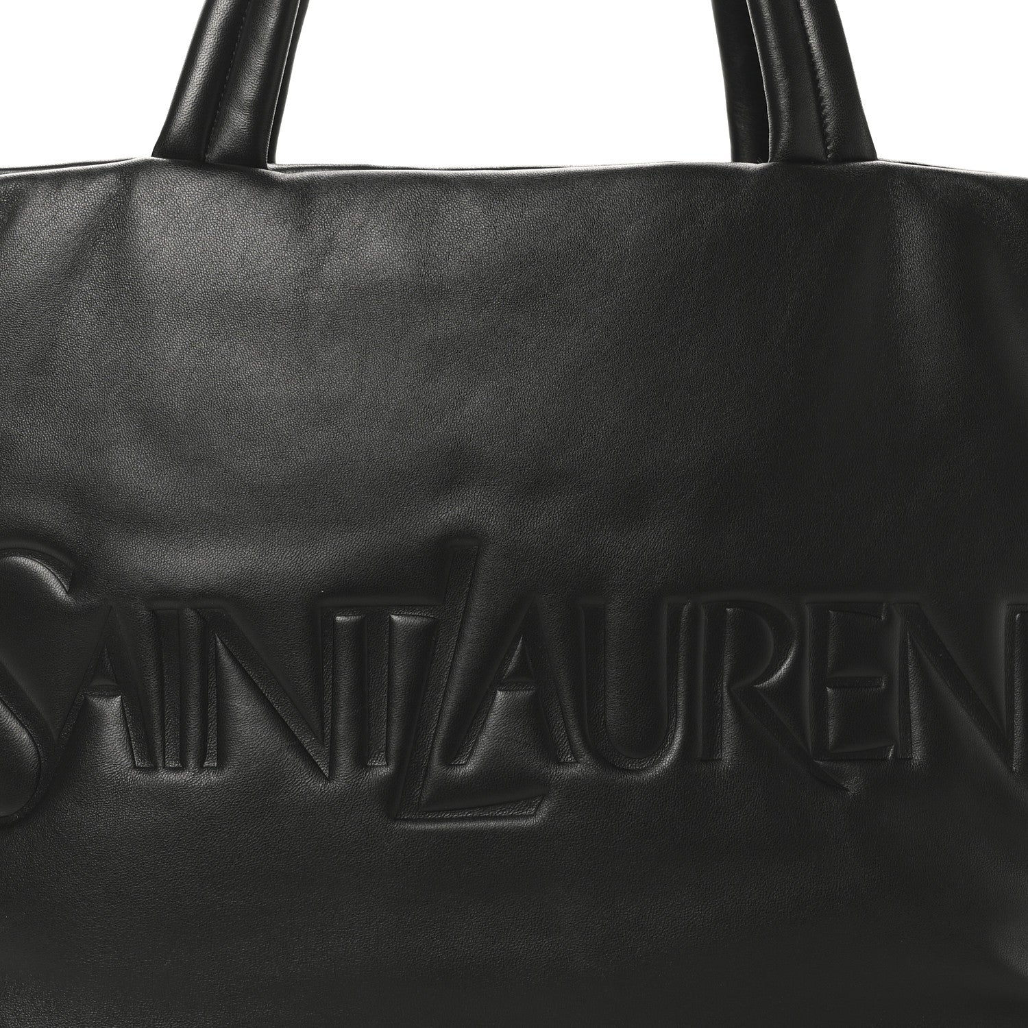 Saint Laurent Lambskin Wide Puffer Tote Black 8 of 10