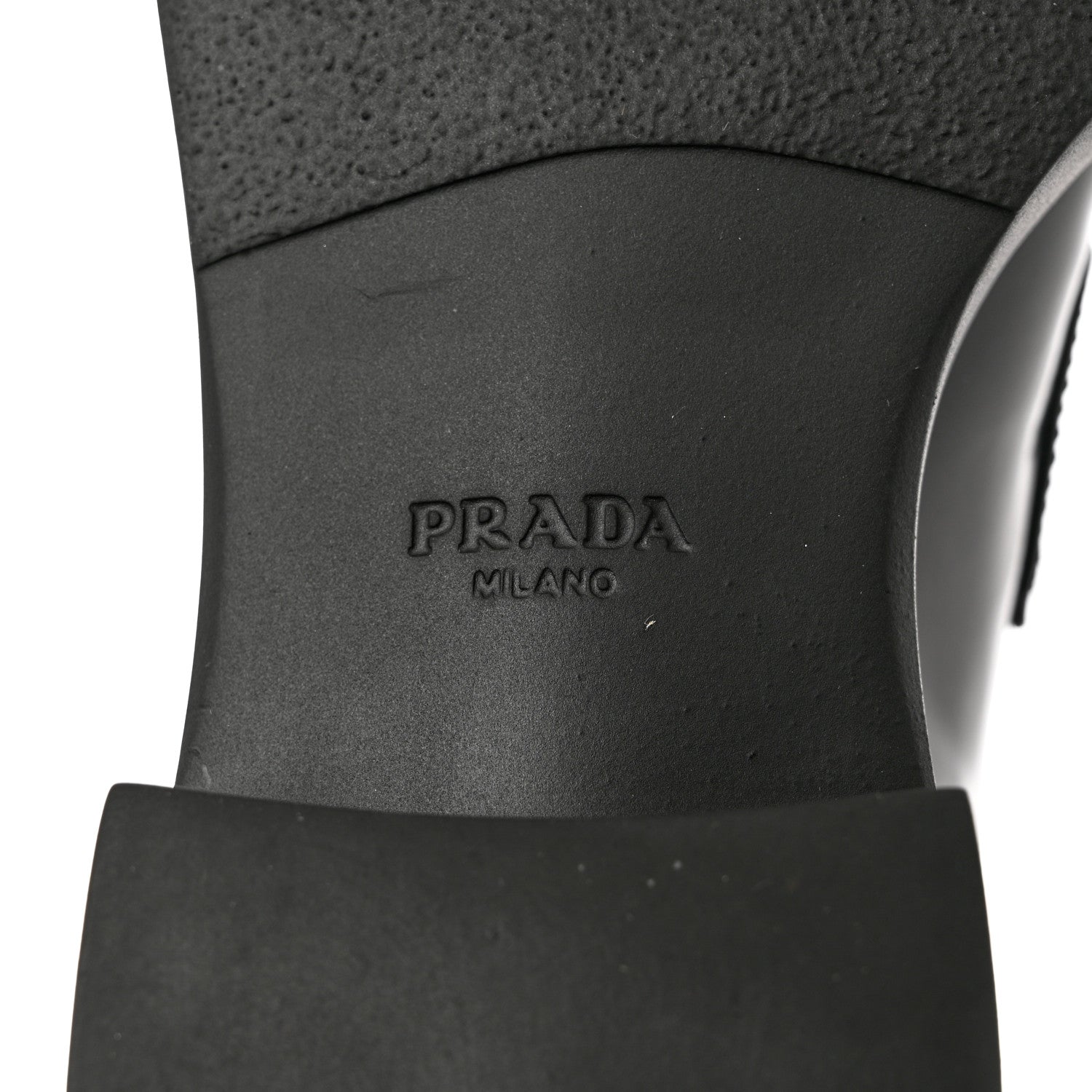 Prada Spazzolato Metal Triangle Logo 50mm Loafers 39 Black 7 of 10