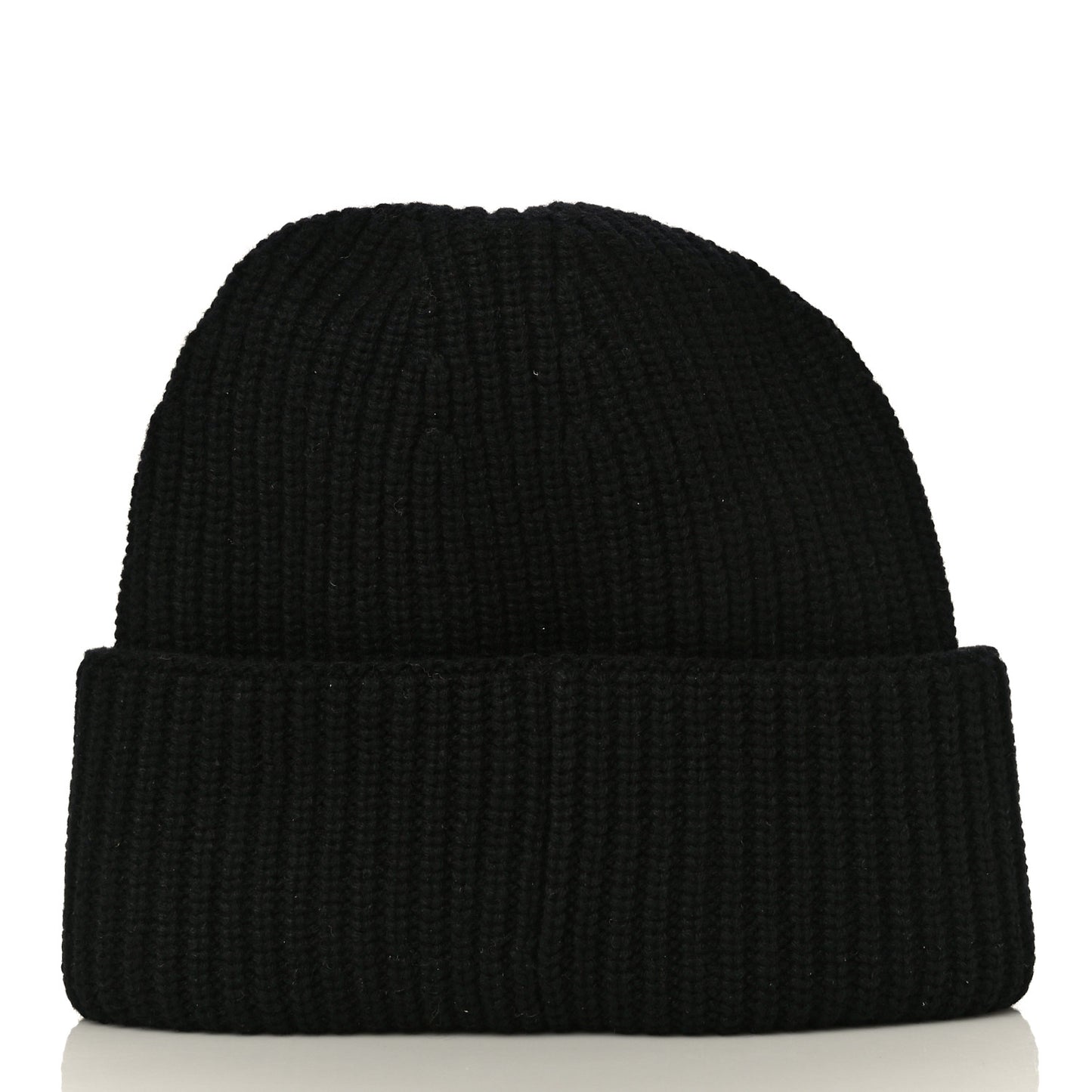Wool Cashmere CC Beanie Hat Light Black White