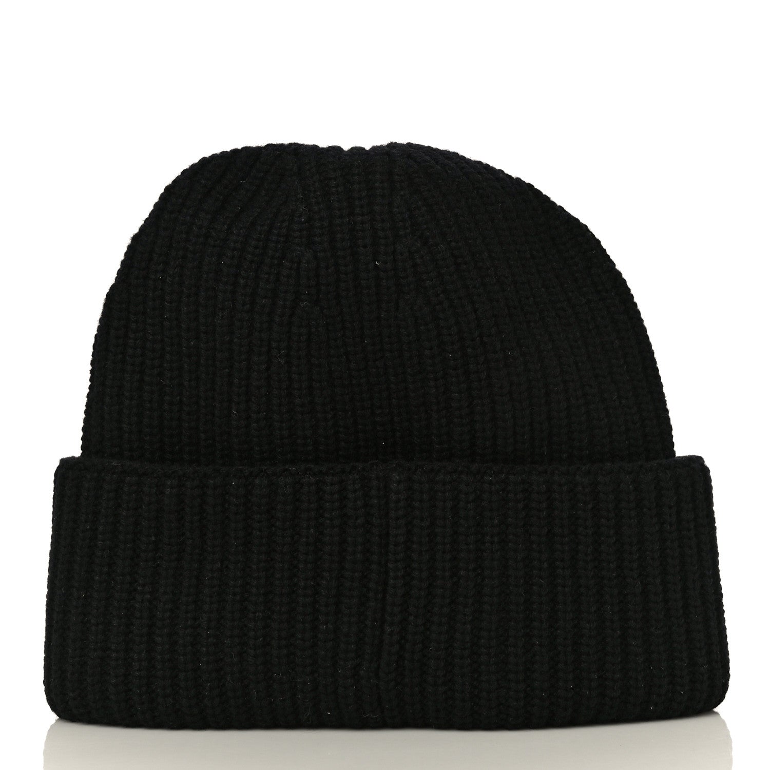 Chanel Wool Cashmere CC Beanie Hat Light Black White 3 of 10