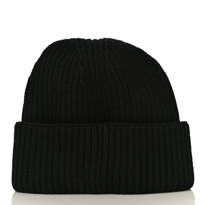 Chanel Wool Cashmere CC Beanie Hat Light Black White 3 of 10
