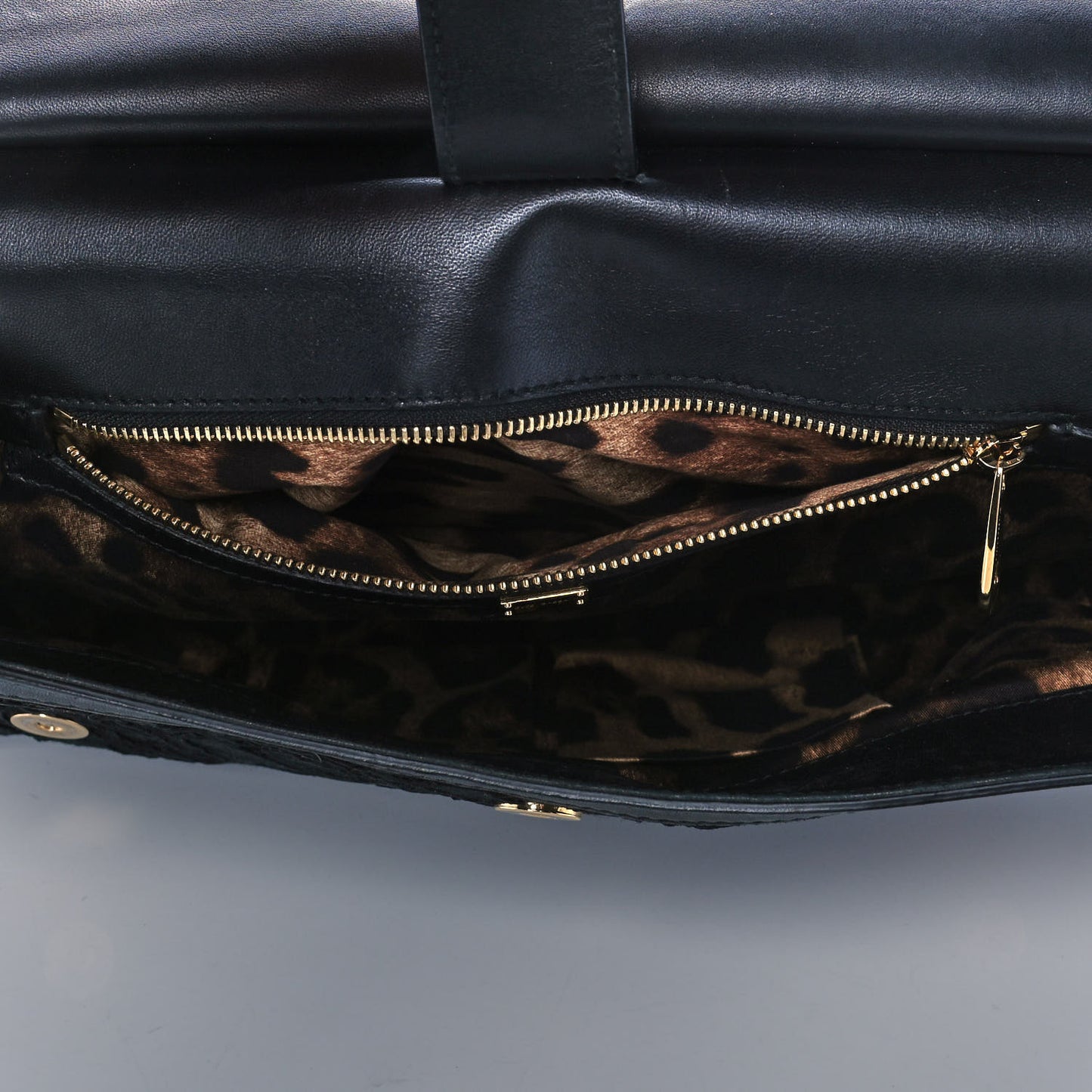 Calfskin Lace Miss Sicily Satchel Black