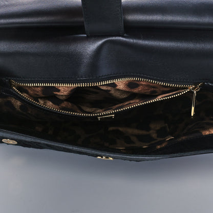 Dolce & Gabbana Calfskin Lace Miss Sicily Satchel Black 5 of 14